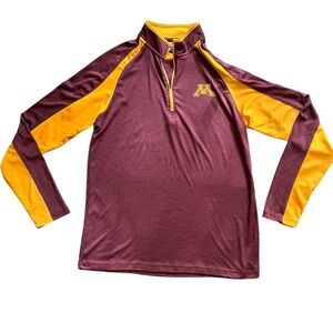 MINNESOTA GOLDEN GOPHERS COLOSSEUM‎ MENS 1/4 ZIP TOP Medium MAROON & YELLOW